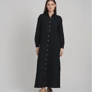 Maya's Place Maxi Gauze Shirt Dress